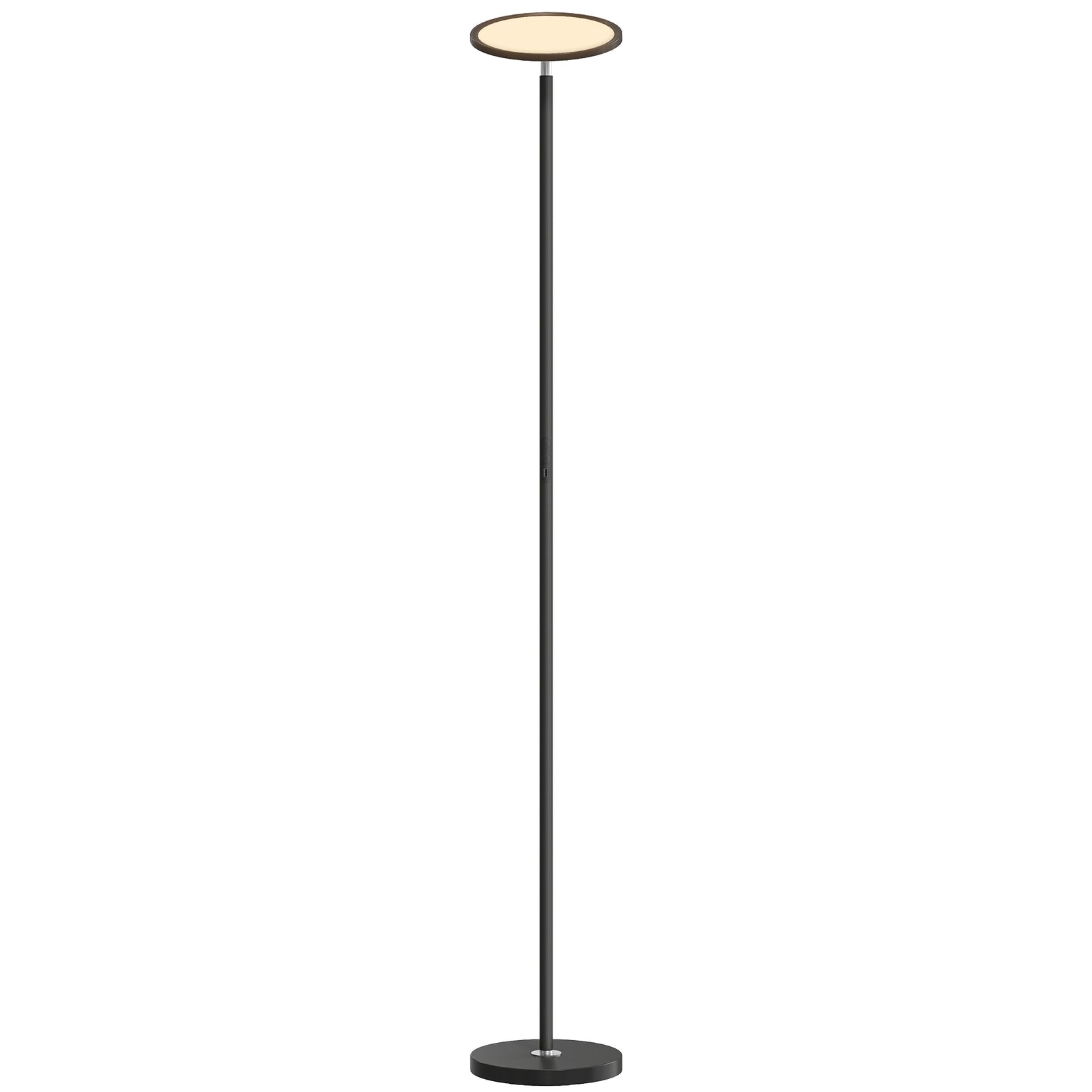 HOMCOM Uplighter Floor Lamp With Tuya App And Music Sync For Bedroom, Black