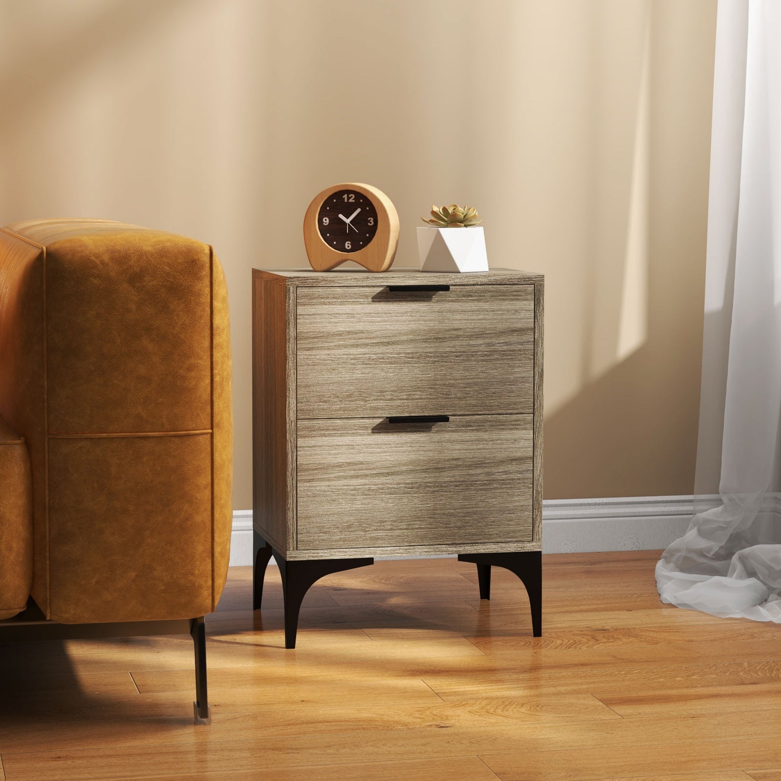Bedside Tables Set Of 2 With 2 Drawers For Bedroom | Set-of-2