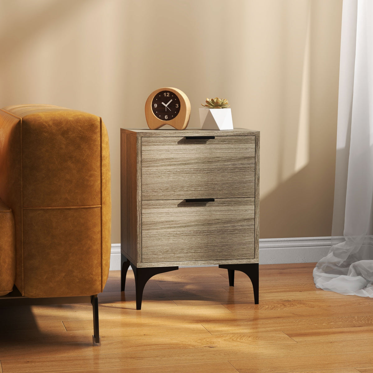 Bedside Tables Set Of 2 With 2 Drawers For Bedroom | Set of 2