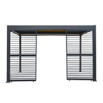 Anthracite Aluminium Pergola With White Blinds, 2 X Side Panels & Led Lights | 3m x 4m | Anthracite