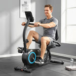 SPORTNOW Recumbent Exercise Bike With Bluetooth, App Connectivity, Wheels