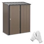 Outdoor Storage Shed Steel Garden Shed With Lockable Door | Brown