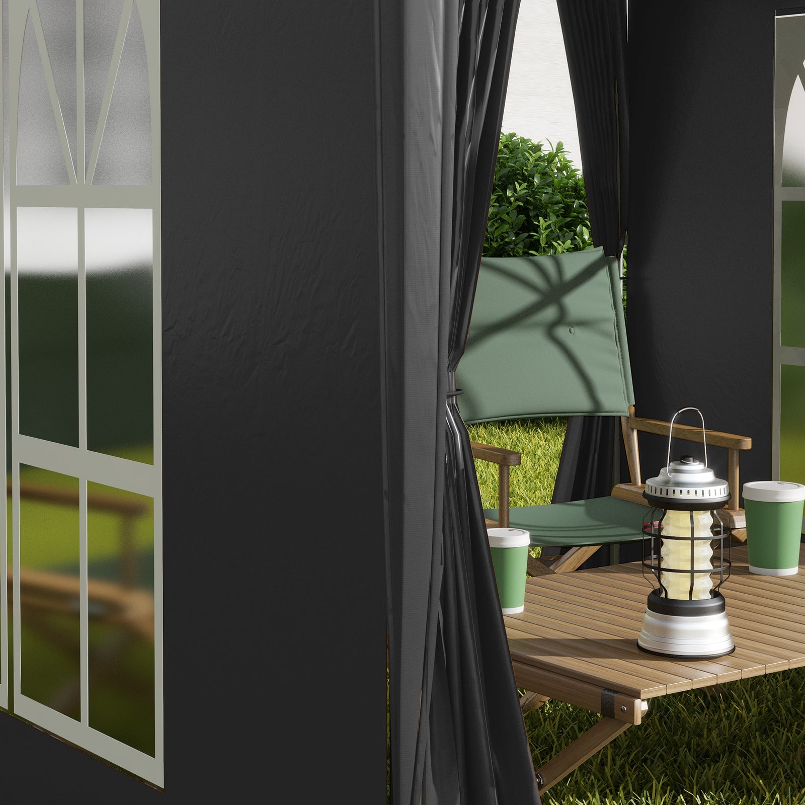 2mx2m Pop Up Gazebo Party Tent Canopy Marquee W/ Storage Bag | Black