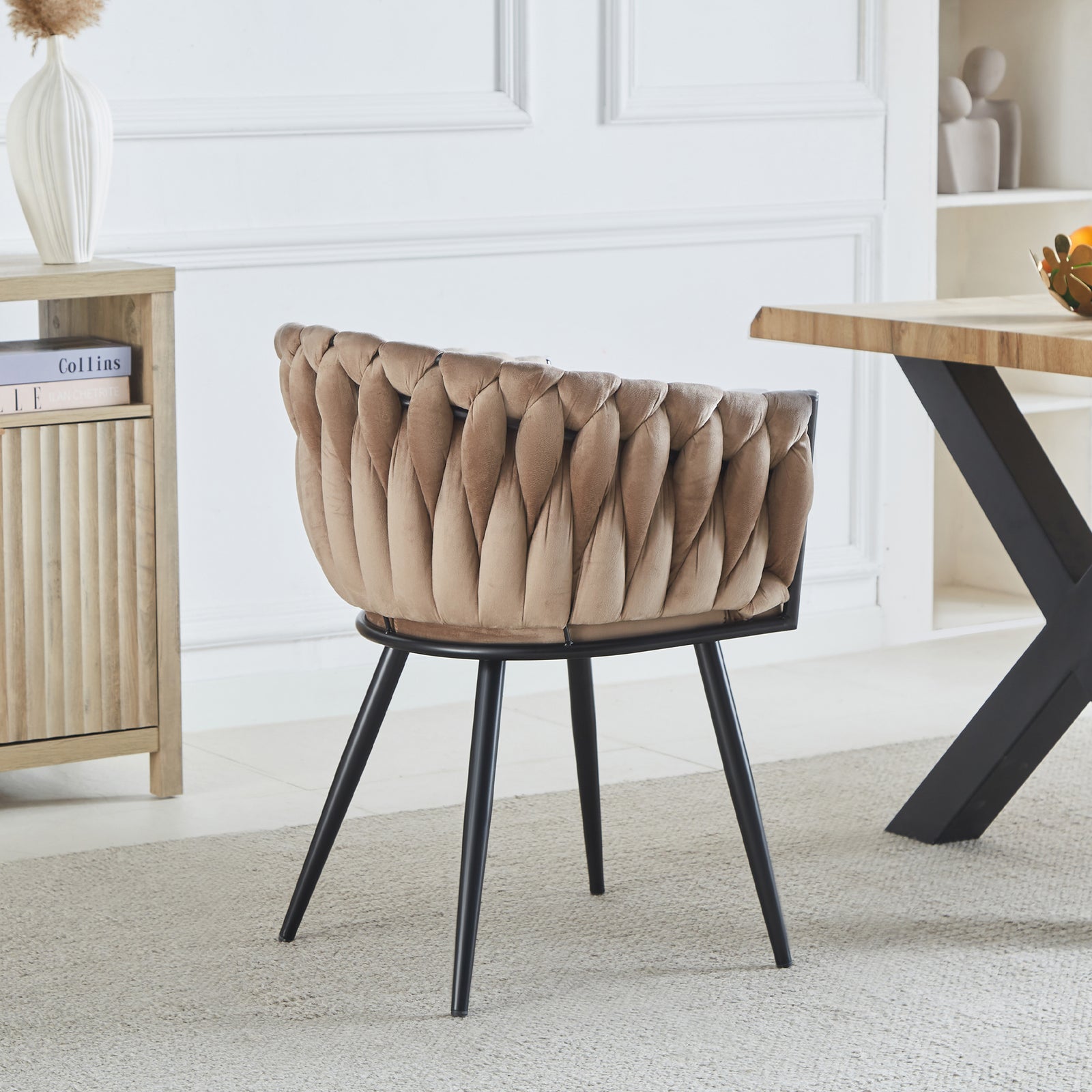 Set Of 2 Baiano Fabric Dining Chairs | Taupe