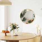 HOMCOM Wall Mirror For Living Room, 61 Cm Circle Bathroom Mirror, Gold Tone