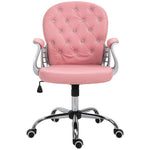 Pu Diamante Padded Office Chair | Pink