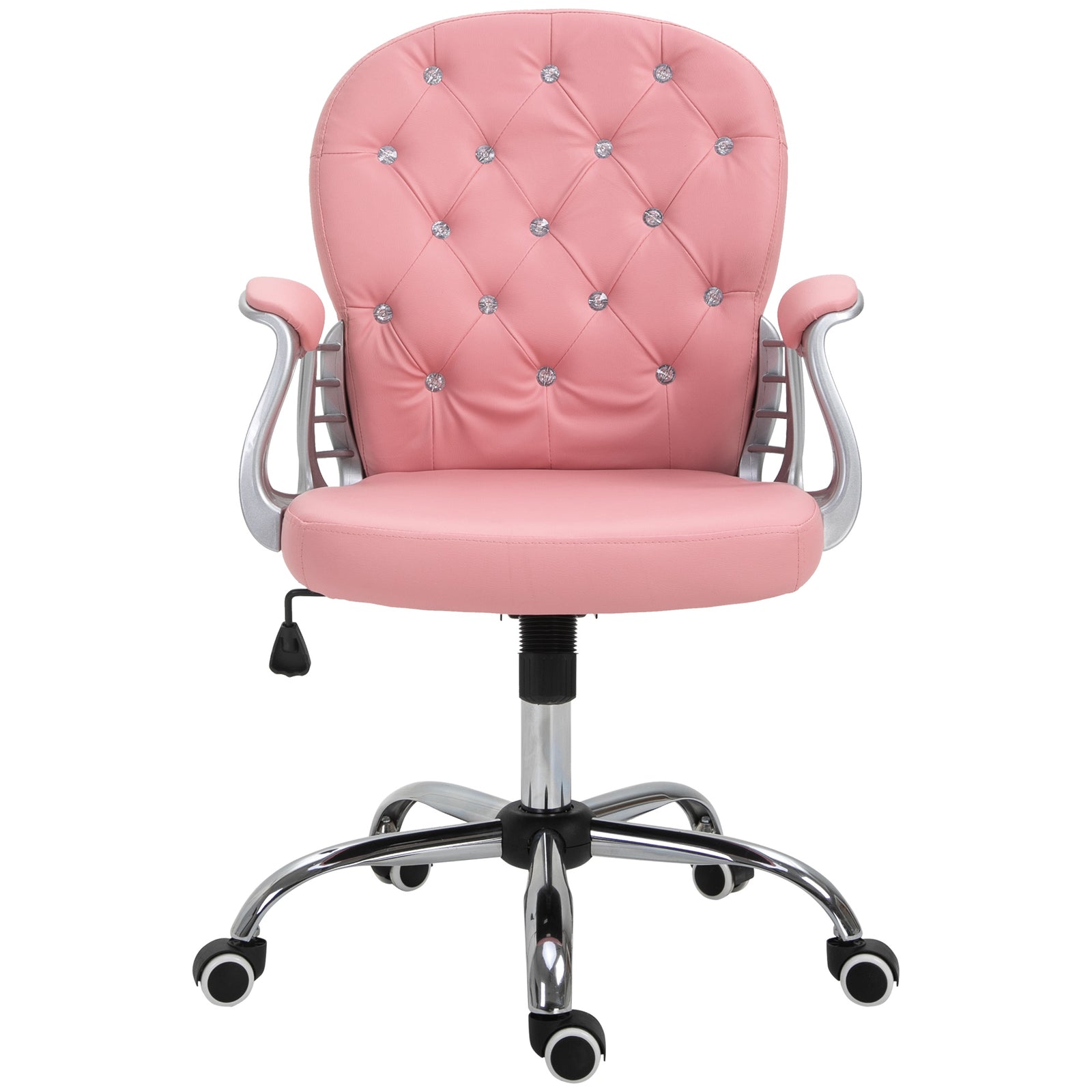 Pu Diamante Padded Office Chair | Pink