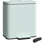 2 X 20l Double Rubbish Bin, Pedal Bin With Rubbish Bags | Green