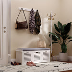 2/3 Door Shoe Storage Bench Cushion Seat Elevated Base | Large | Gray