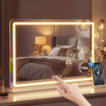 HOMCOM Vanity Mirror With Lights And Bluetooth Speaker, 80 X 60 Cm, White