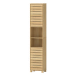 Bathroom Storage Cabinet Hallway Tall Cupboard Adjustable Shelf Oak