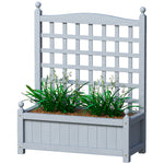 Raised Garden Bed With Trellis Indoor Planters Grey