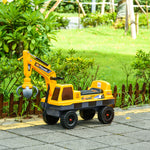 No Power Ride On Excavator Digger Music Light For 2-3 Years Old Yellow