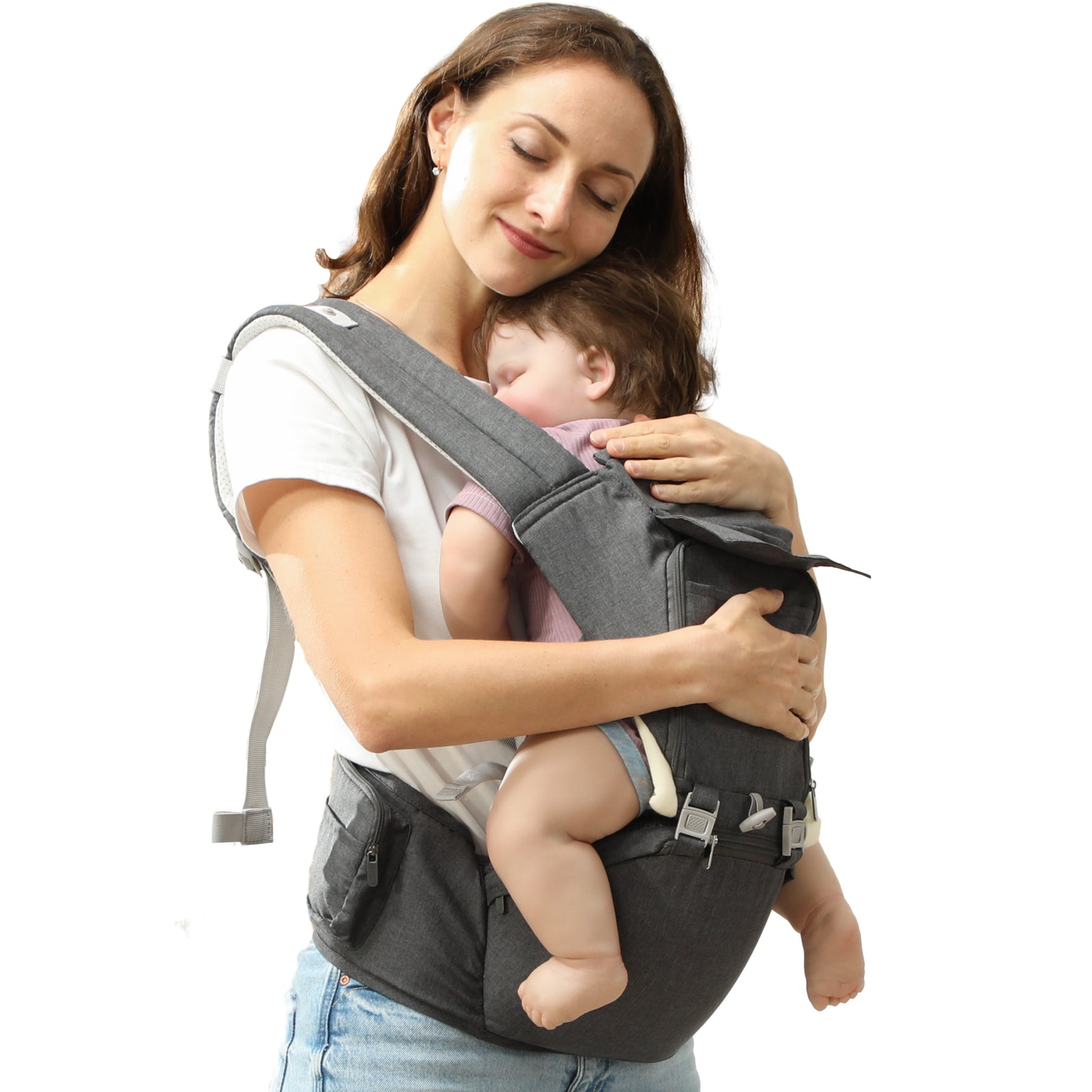 6 In 1 Baby Carrier Newborn To Toddler With Removable Seat, Grey