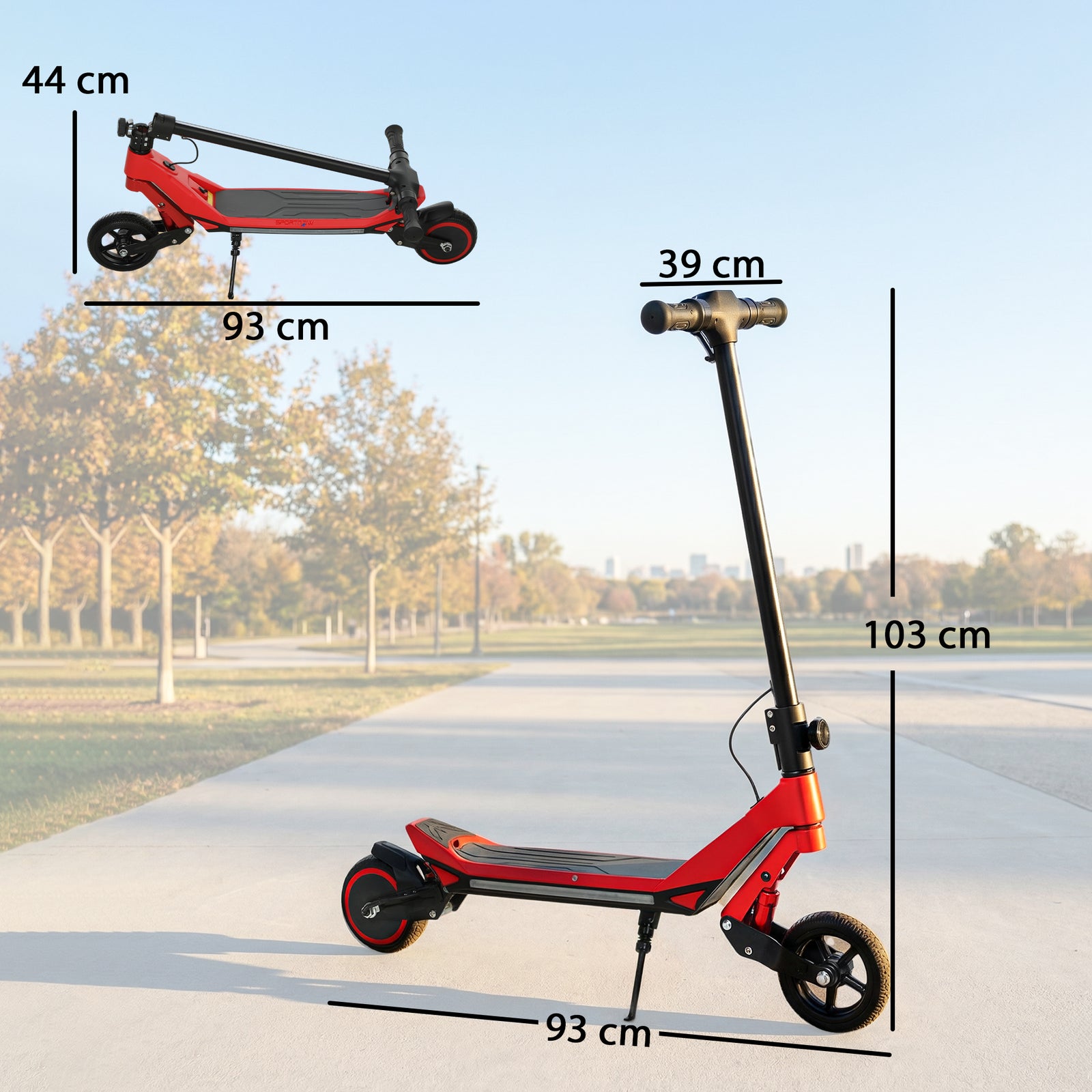 Electric Scooter For Kids, Foldable E Scooter For Age Age 6+ | Red