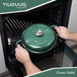 Shallow Cast Iron Casserole With Lid - 2.3-quart (26 Cm) | Dark Green