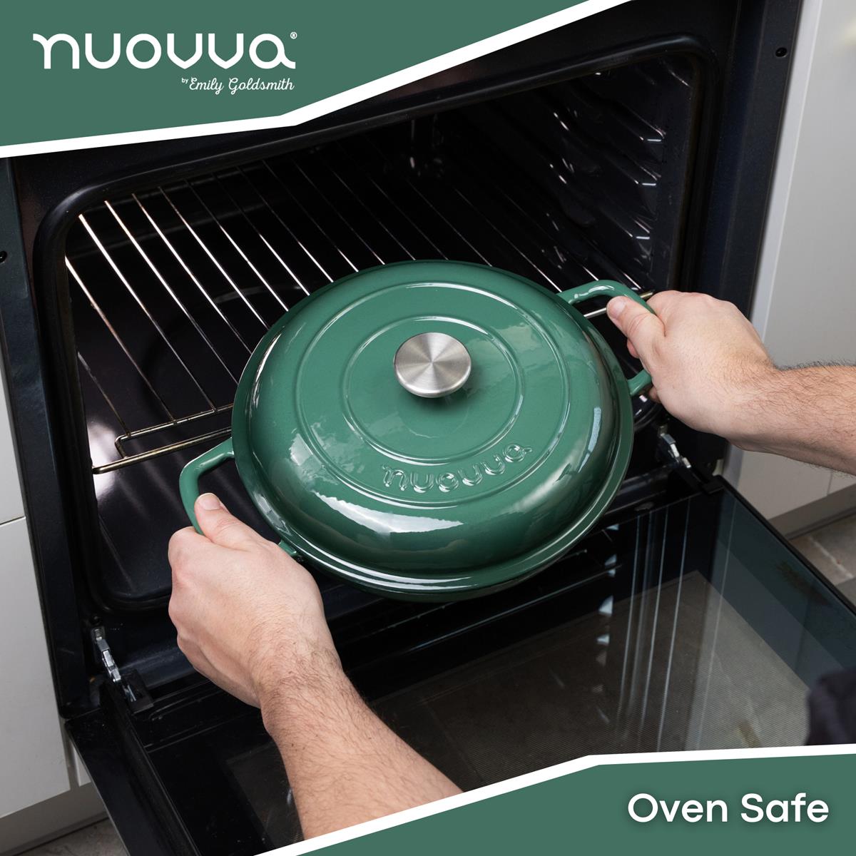Shallow Cast Iron Casserole With Lid - 2.3-quart (26 Cm) | Dark Green