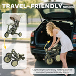 5 In 1 Foldable Kids Trike, Toddler Tricycle For 1-3 Years | Green