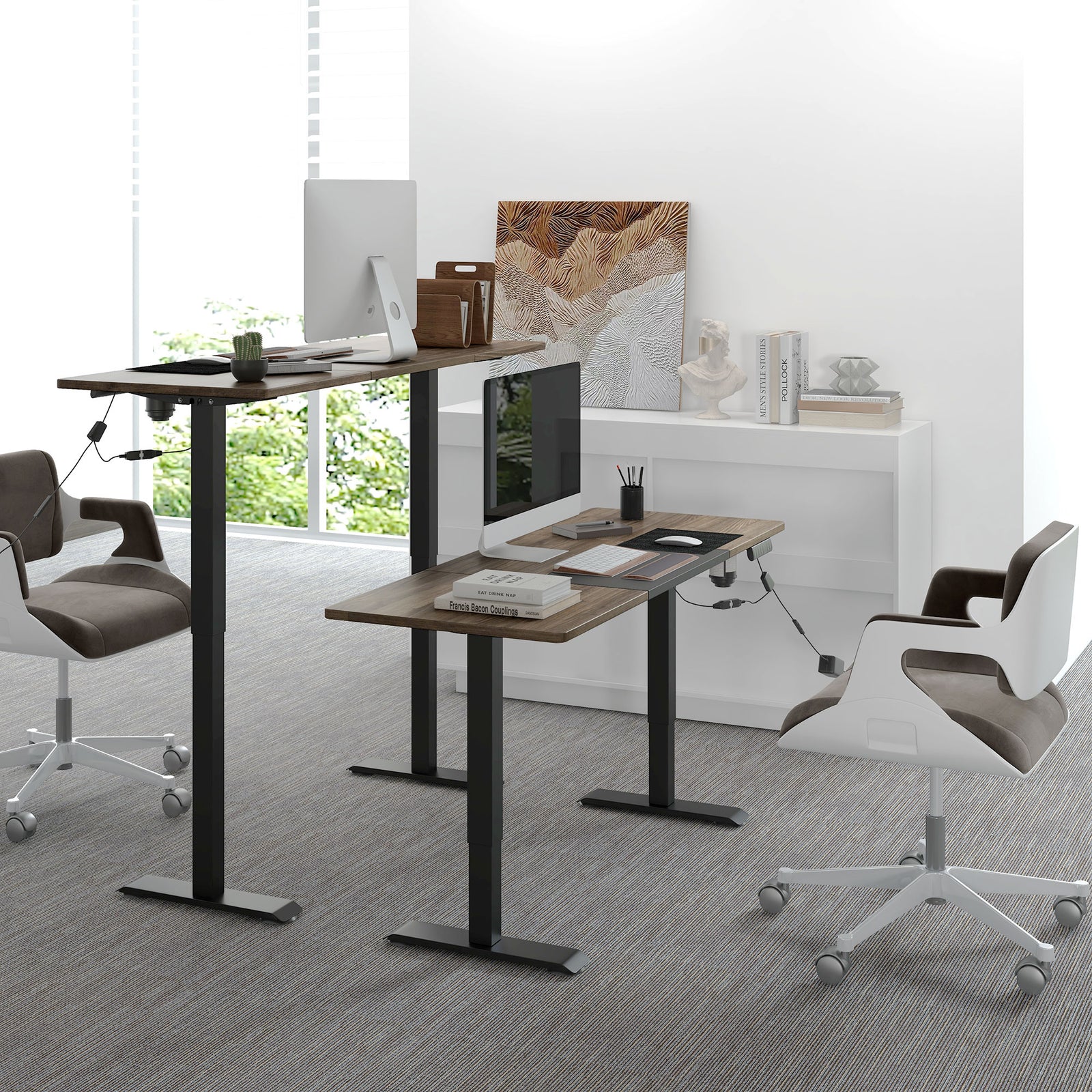Height Adjustable Electric Standing Desk Preset | Black
