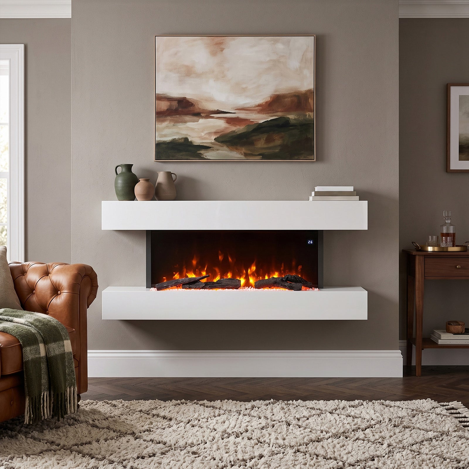 Breeins Wall-mounted Electric Fireplace With Remote Control
