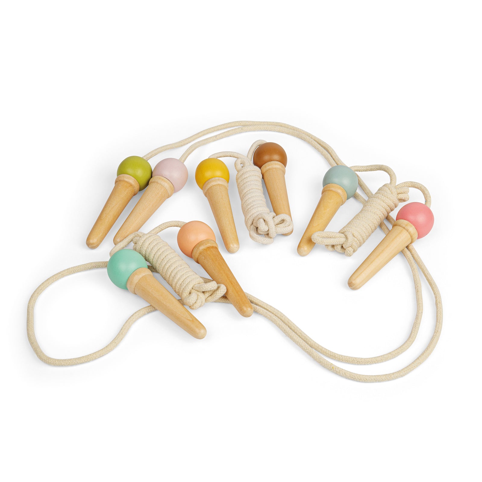 2pcs Wooden Ice Cream Skipping Ropes
