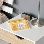 Set of 1/2 Bedside Table with Drawer & Shelf Nightstand | Set of 1 | White