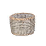 Wicker Round Antique Wash Planter | Large
