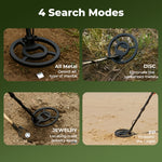 Metal Detector Professional Waterproof For Beginner 4 Search Mode | Black