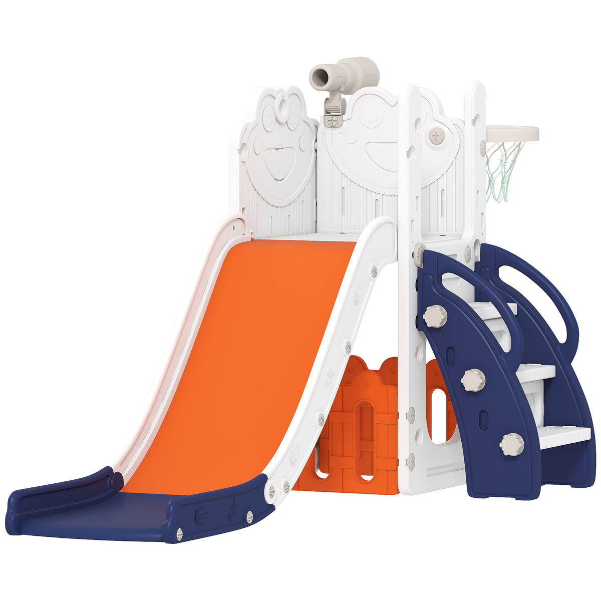 AIYAPLAY 5 In 1 Toddler Slide Set With Basketball Hoop For Age 1-3