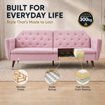 Victoria Velvet Sofa Bed 3 Seater | Pink
