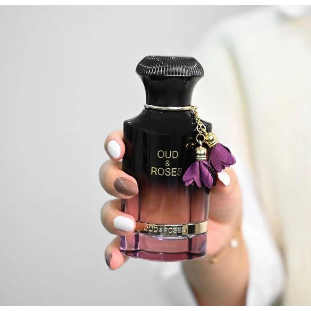 Ahmed_Al_Maghribi Oud & Roses Perfume - 60ml Long-lasting Arabian Fragrance