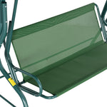 3-person Garden Swing Chair With Adjustable Canopy, Stripes | Green