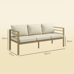 Garden Bench With Cushions, Outdoor Furniture | White