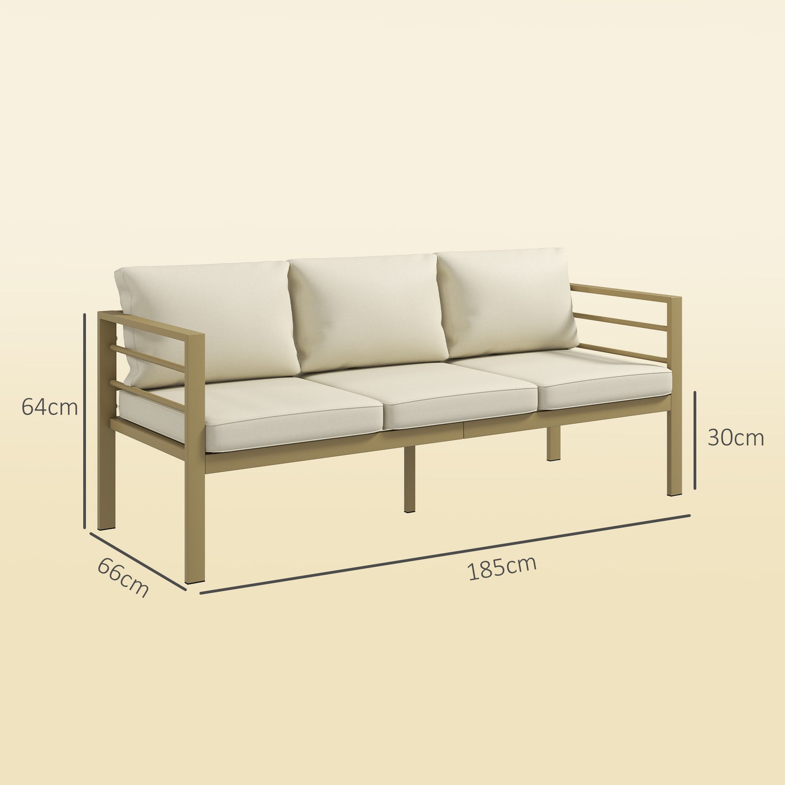 Garden Bench With Cushions, Outdoor Furniture | White
