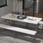 Folding Garden Table, Patio Table W/ Metal