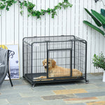 109.5 x 71 x 78 cm Metal Dog Cage W/ Locking Door, Wheels