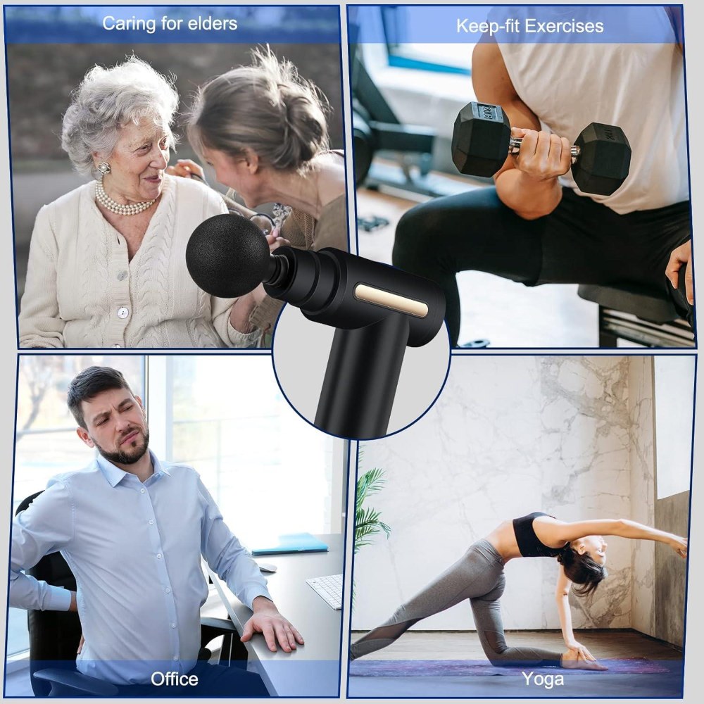 Dyzi Mini Massage Gun Deep Tissue Portable 6 Speeds Handheld Muscle Massager