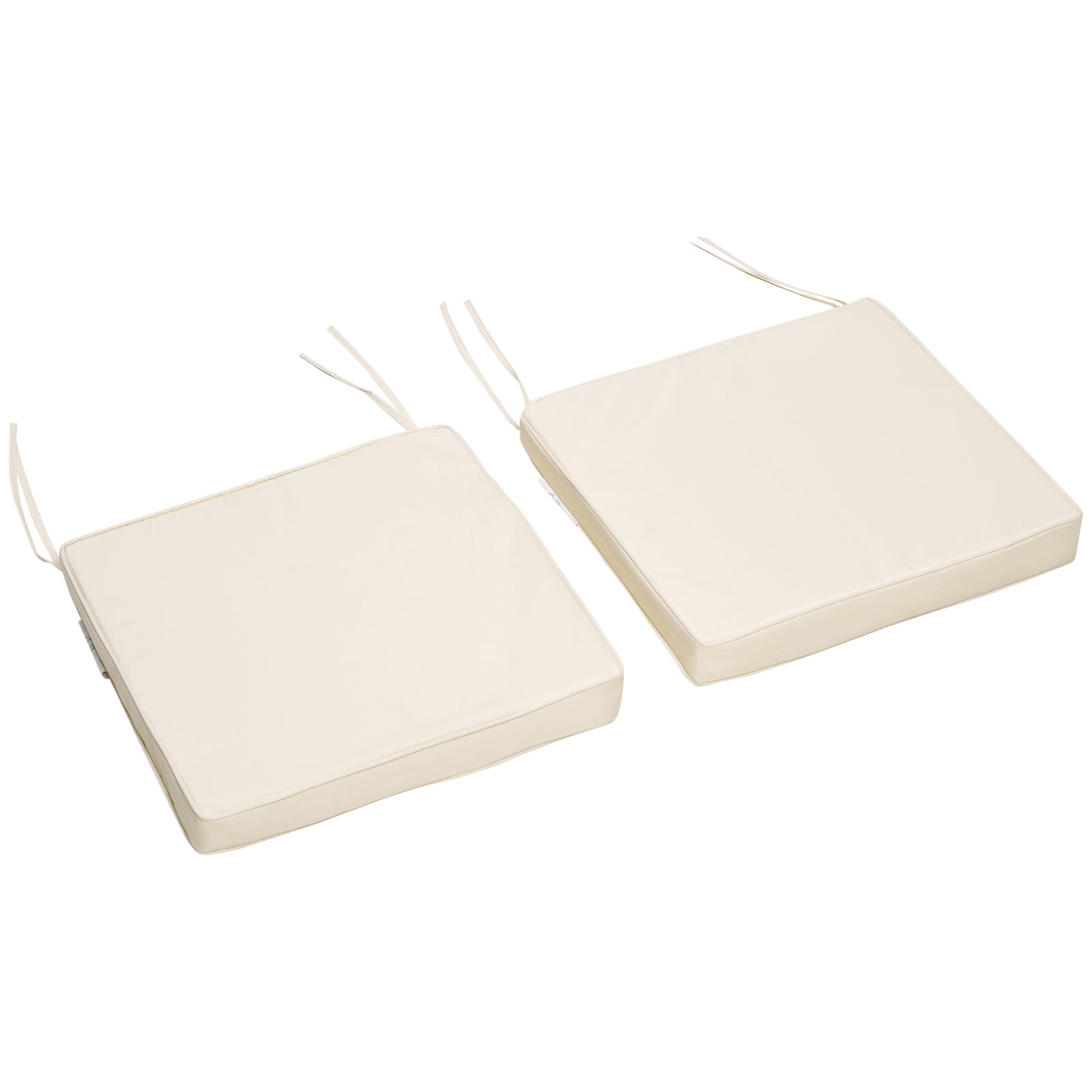45 X 45cm Garden Chair Cushion With Ties And Zip Seat Pads | Cream