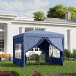 3mx3m Pop Up Gazebo Party Tent Canopy Marquee W/ Storage Bag | Blue