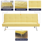 Click Clack Linen Blend Sofa Bed - 3 Seater | Yellow