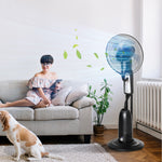 18" Pedestal Fan With Water Mist Spray, 2.8l Tank