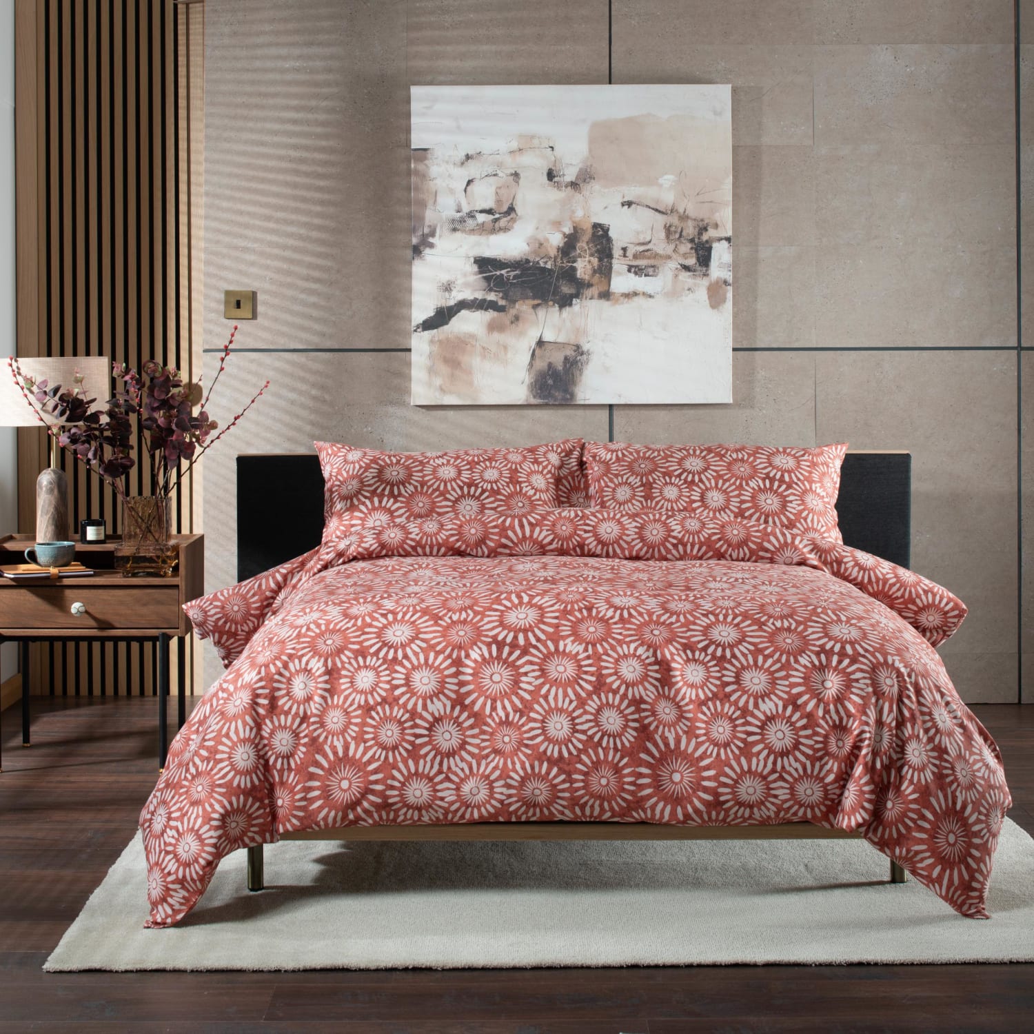 Studio Thompson Rust Cotton Duvet Cover Set | Super King | Rust