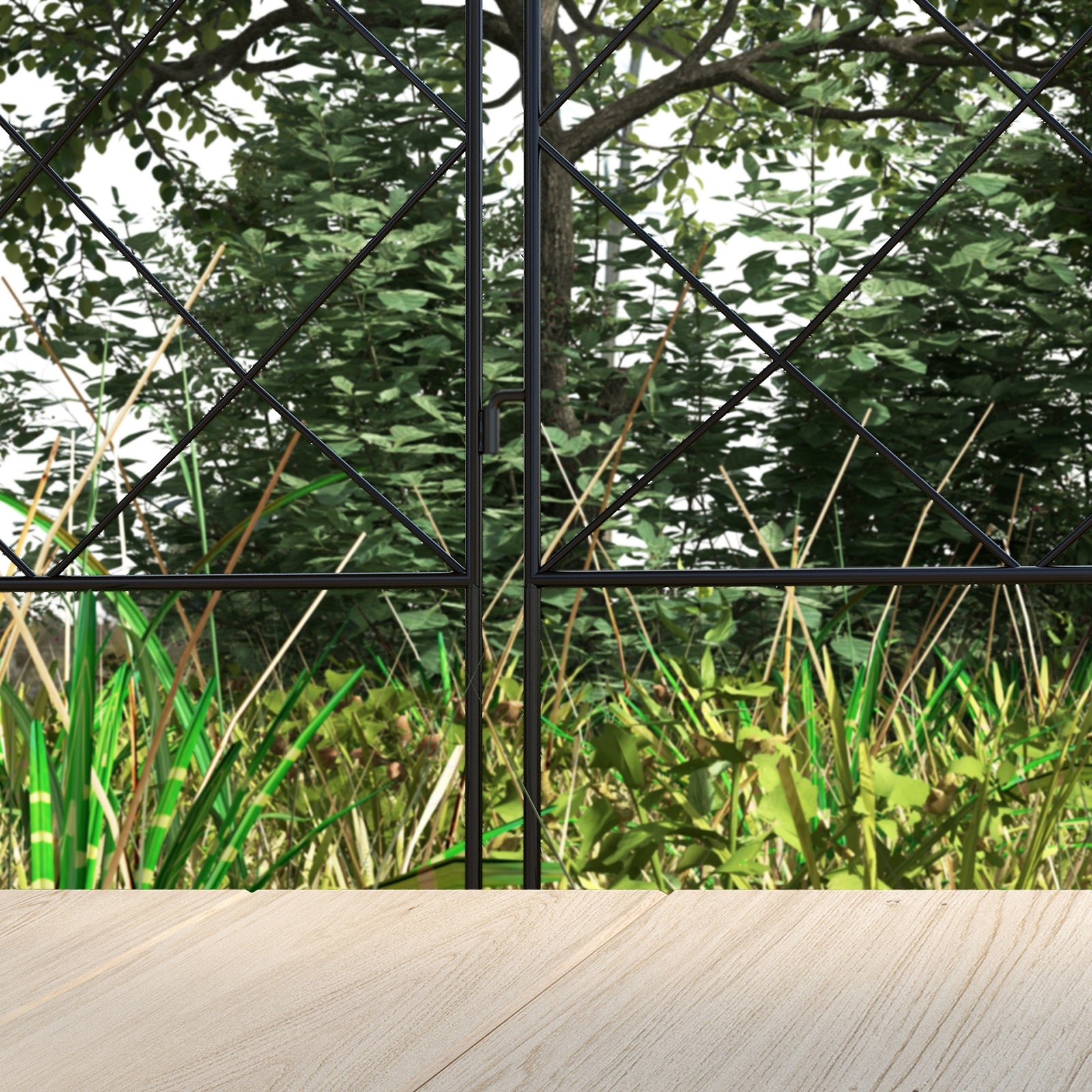 Fencing Panels 43in X 11.4ft Bed Border, Swirls