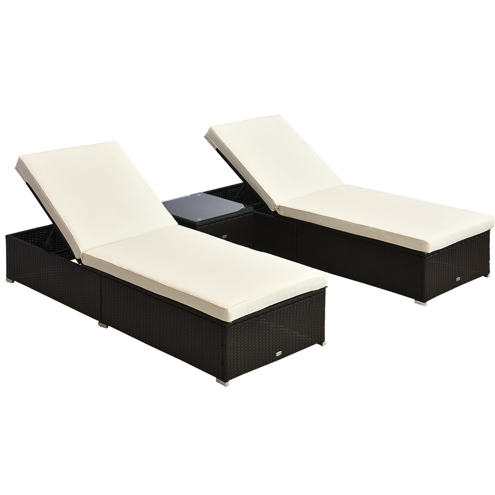 3-piece Sun Lounger Rattan Set