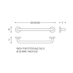 Grab Rail 60cm, Straight, Silver,up To 150kg, Architect Collection