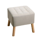 Linen Upholstered Footstool | Light Grey