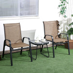3pcs Bistro Set With Breathable Mesh Fabric And Psc Board | Brown