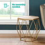 Nayi Geometric Gold Side Table