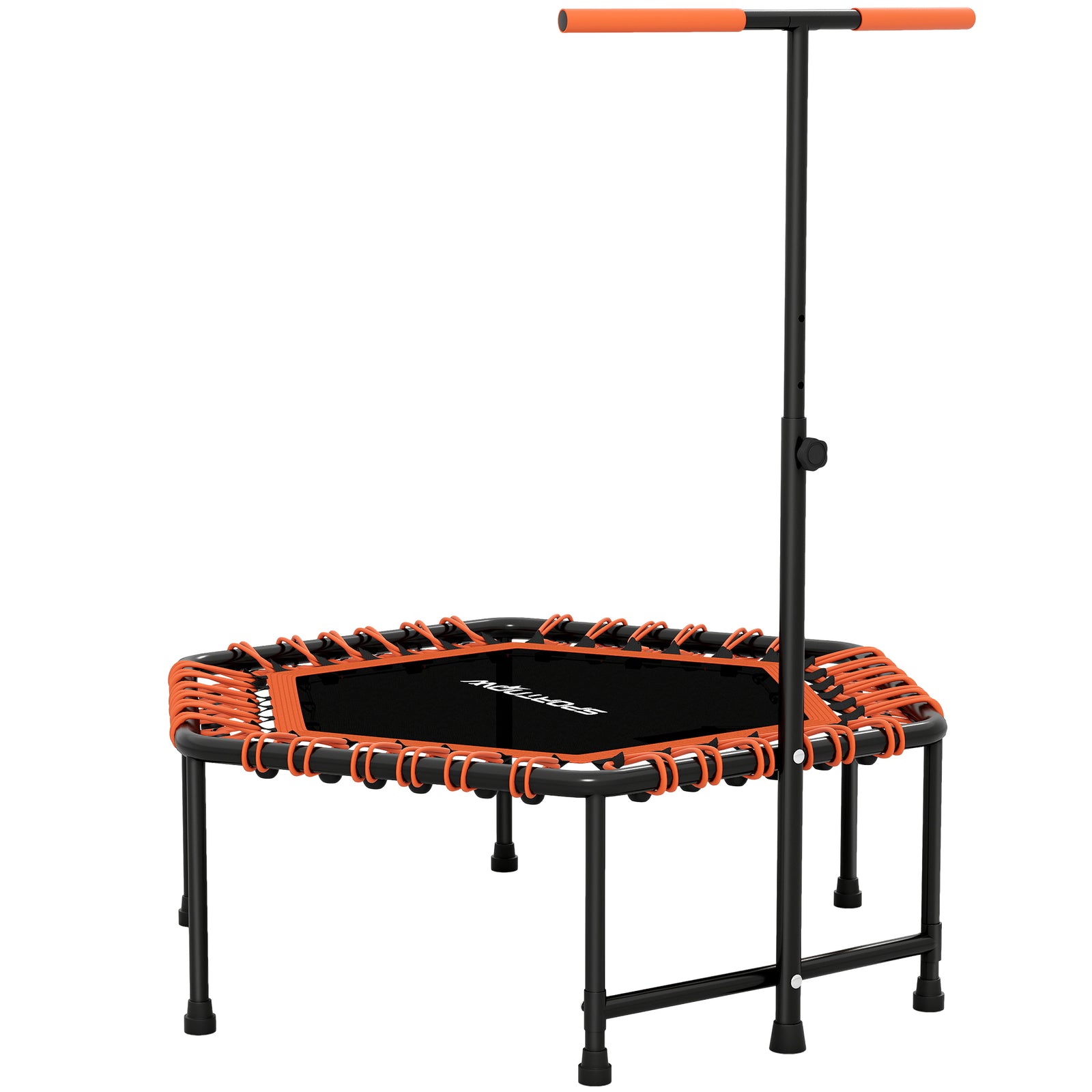 45" Fitness Trampoline With Adjustable Handle, Led Lights | Orange