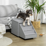 2 In 1 Dog Steps Ottoman, Pet Stairs For Small Medium Dogs And Cats Grey